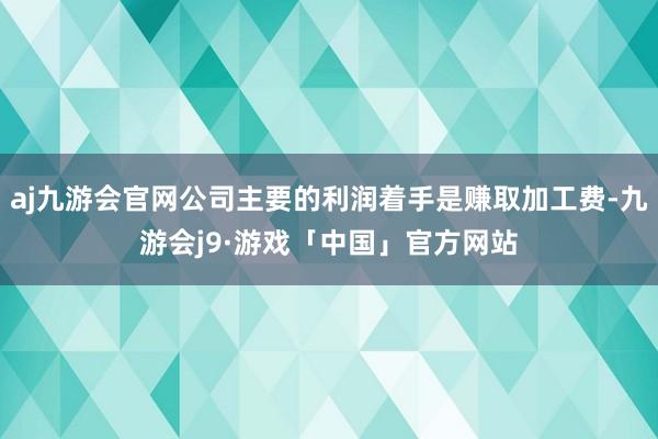 aj九游会官网公司主要的利润着手是赚取加工费-九游会j9·游戏「中国」官方网站